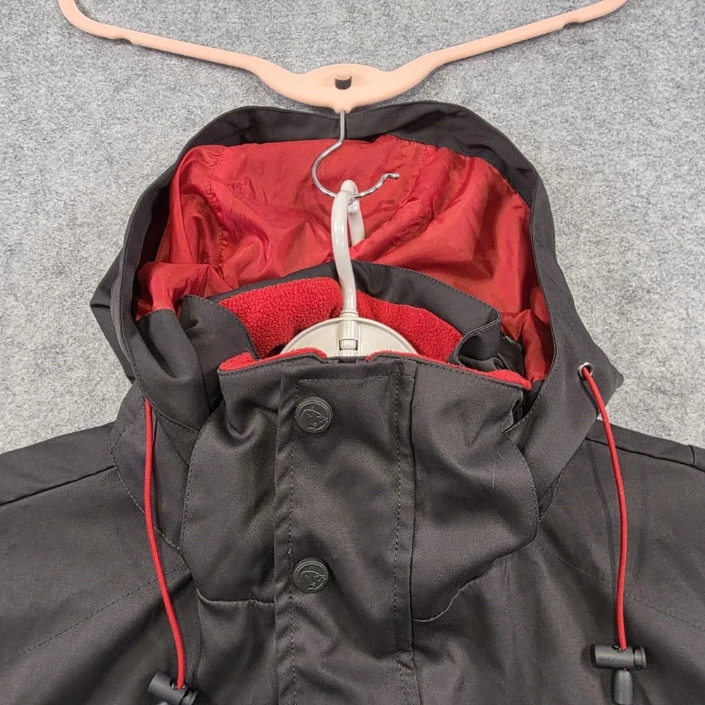 Red Bull Jacket Mens Medium Black Hooded Parka Softshell GIVES YOU WINGS Utility